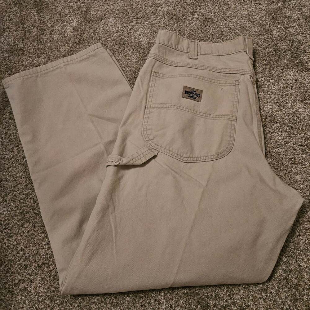 Lee Dungarees Carpenter Pants Size 38x32 Tan Cotton Workwear